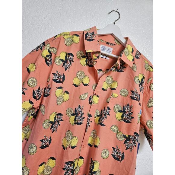 NEW Hurley Brand Mens Fresh Stretch Woven Shirt Peach Grapefruit Size XL X-Large - Picture 2 of 7